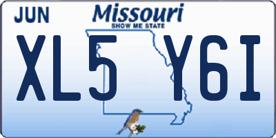 MO license plate XL5Y6I