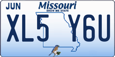 MO license plate XL5Y6U