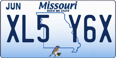 MO license plate XL5Y6X