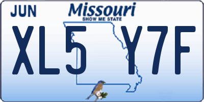 MO license plate XL5Y7F
