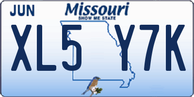 MO license plate XL5Y7K