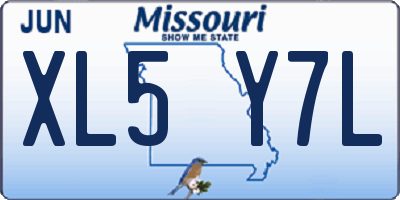 MO license plate XL5Y7L