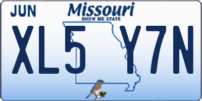 MO license plate XL5Y7N