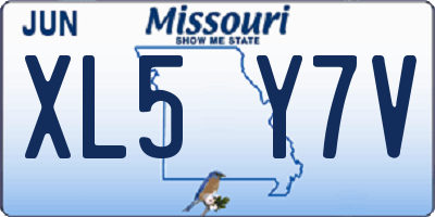 MO license plate XL5Y7V
