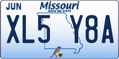 MO license plate XL5Y8A
