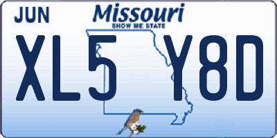 MO license plate XL5Y8D