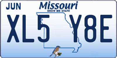 MO license plate XL5Y8E