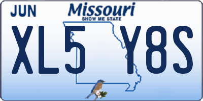 MO license plate XL5Y8S