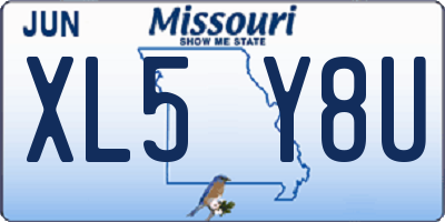 MO license plate XL5Y8U