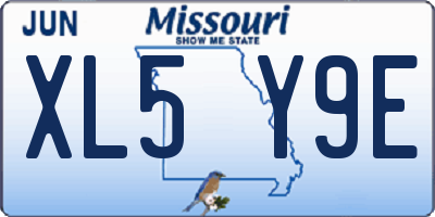 MO license plate XL5Y9E
