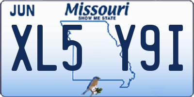 MO license plate XL5Y9I