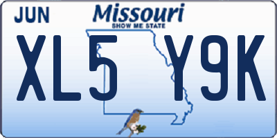 MO license plate XL5Y9K