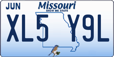 MO license plate XL5Y9L