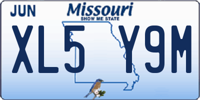 MO license plate XL5Y9M