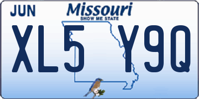 MO license plate XL5Y9Q