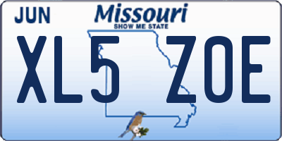 MO license plate XL5Z0E
