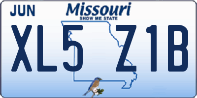 MO license plate XL5Z1B