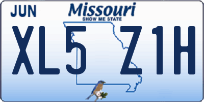 MO license plate XL5Z1H
