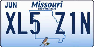 MO license plate XL5Z1N