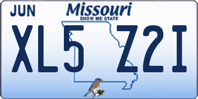MO license plate XL5Z2I