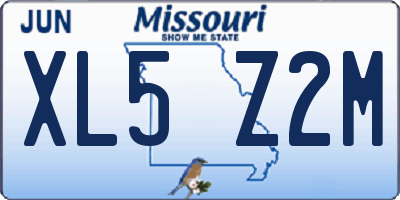 MO license plate XL5Z2M