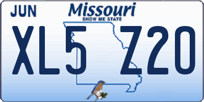 MO license plate XL5Z2O