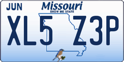 MO license plate XL5Z3P