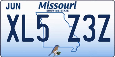 MO license plate XL5Z3Z