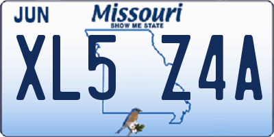 MO license plate XL5Z4A