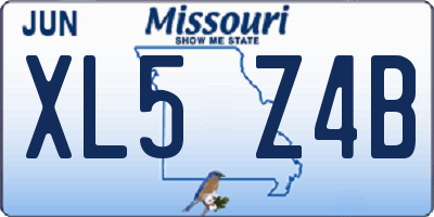 MO license plate XL5Z4B