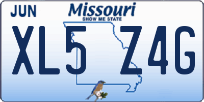 MO license plate XL5Z4G