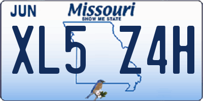 MO license plate XL5Z4H