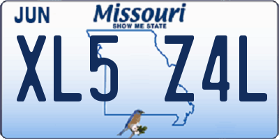 MO license plate XL5Z4L