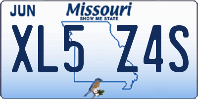 MO license plate XL5Z4S