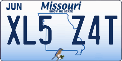 MO license plate XL5Z4T