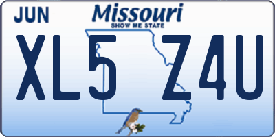 MO license plate XL5Z4U