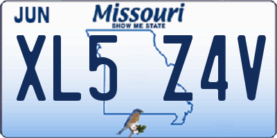 MO license plate XL5Z4V