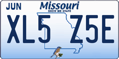 MO license plate XL5Z5E