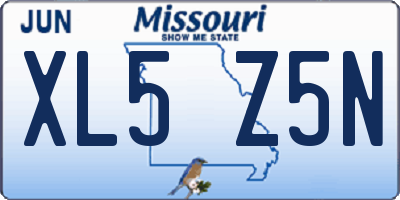 MO license plate XL5Z5N
