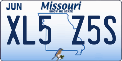 MO license plate XL5Z5S