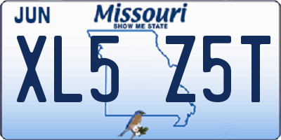 MO license plate XL5Z5T