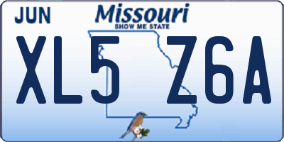 MO license plate XL5Z6A