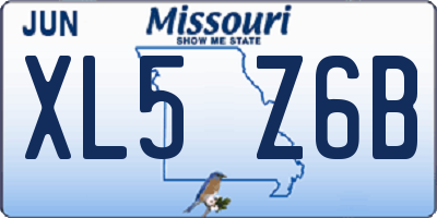 MO license plate XL5Z6B