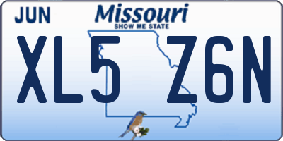 MO license plate XL5Z6N