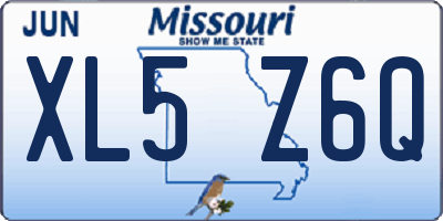 MO license plate XL5Z6Q