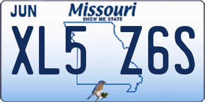 MO license plate XL5Z6S