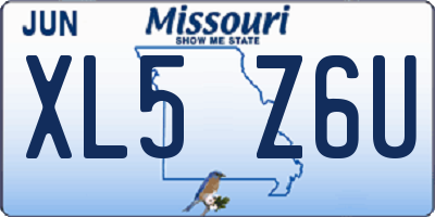 MO license plate XL5Z6U