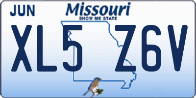 MO license plate XL5Z6V