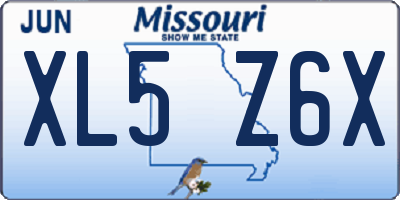 MO license plate XL5Z6X