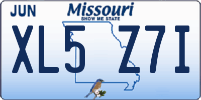 MO license plate XL5Z7I